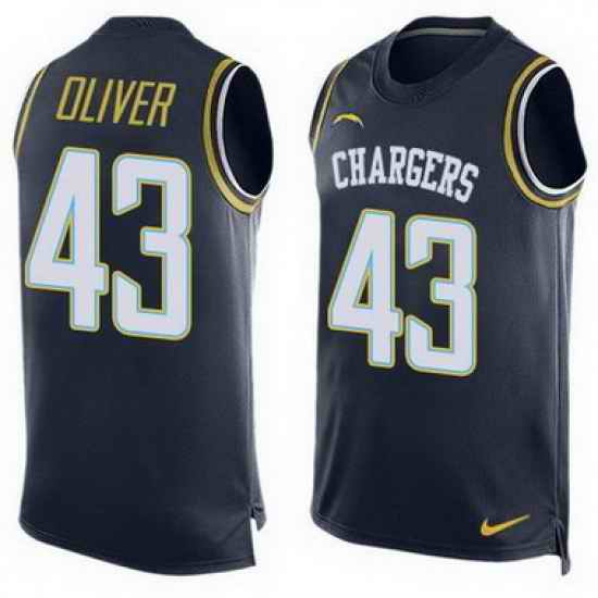Nike Chargers #43 Branden Oliver Navy Blue Team Color Mens Stitched NFL Limited Tank Top Jersey
